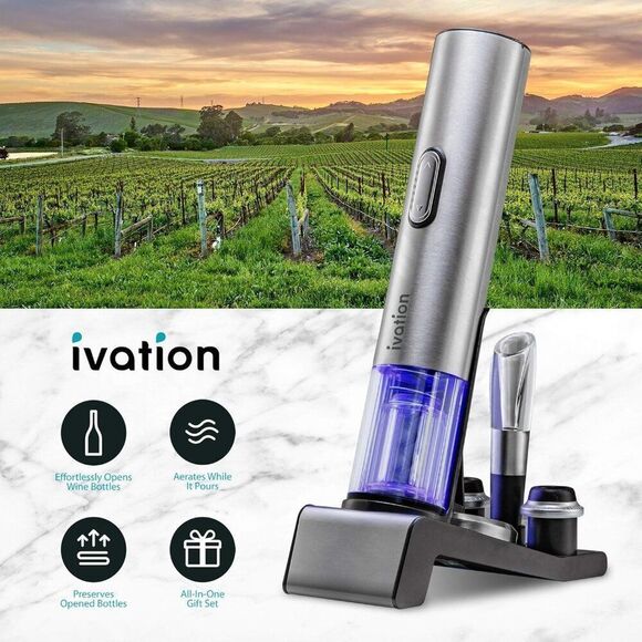 NWT Ivation Stainless Steel Electric Wine Opener Set - Picture 13 of 13